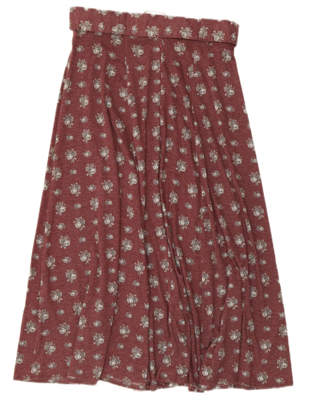Vintage Womens Flared Skirt IT 44 Medium W30 Burgundy Floral