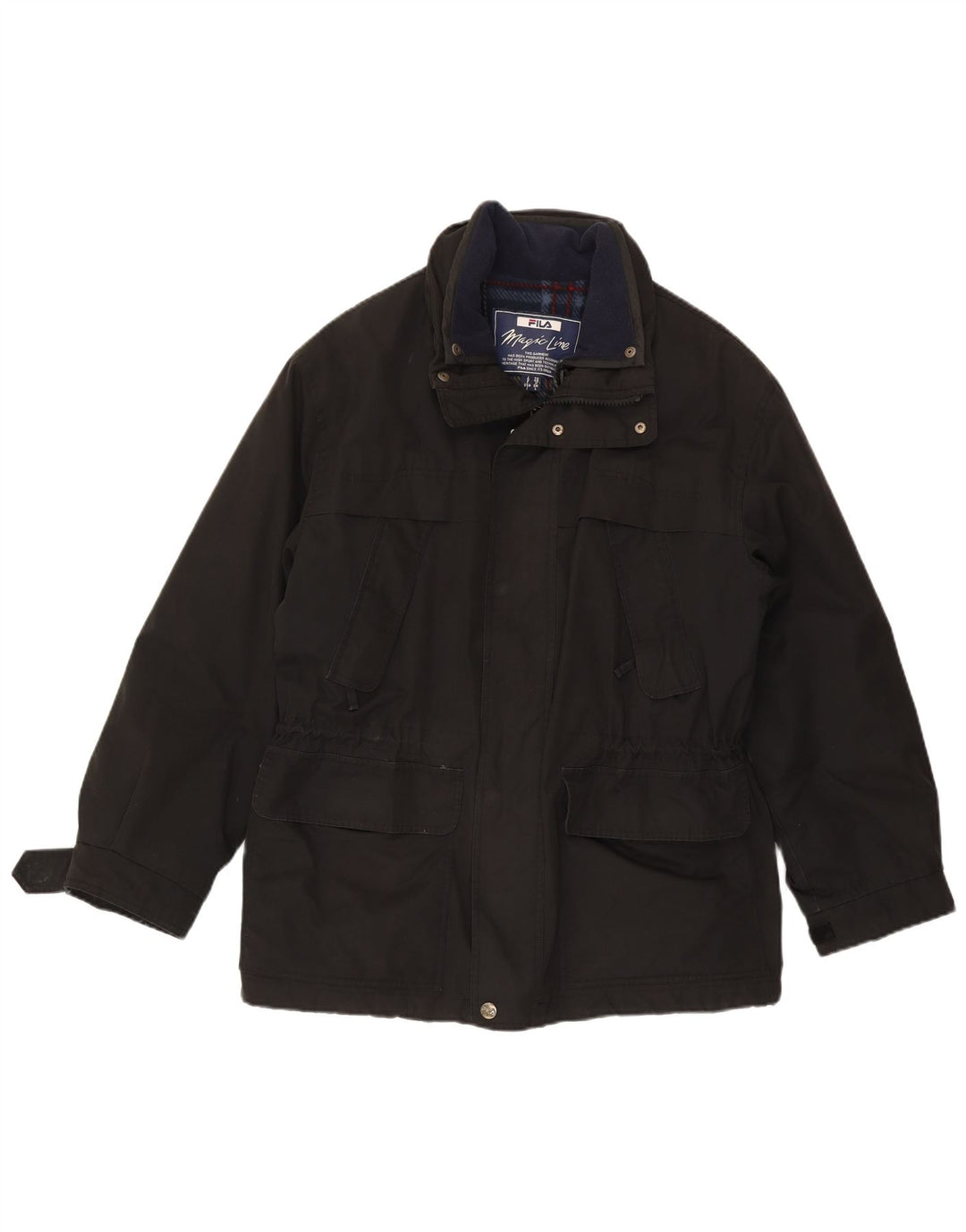 Fila Mens Utility Jacket IT 48 Medium Black Polyester