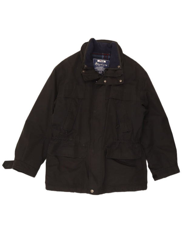 Fila Mens Utility Jacket IT 48 Medium Black Polyester