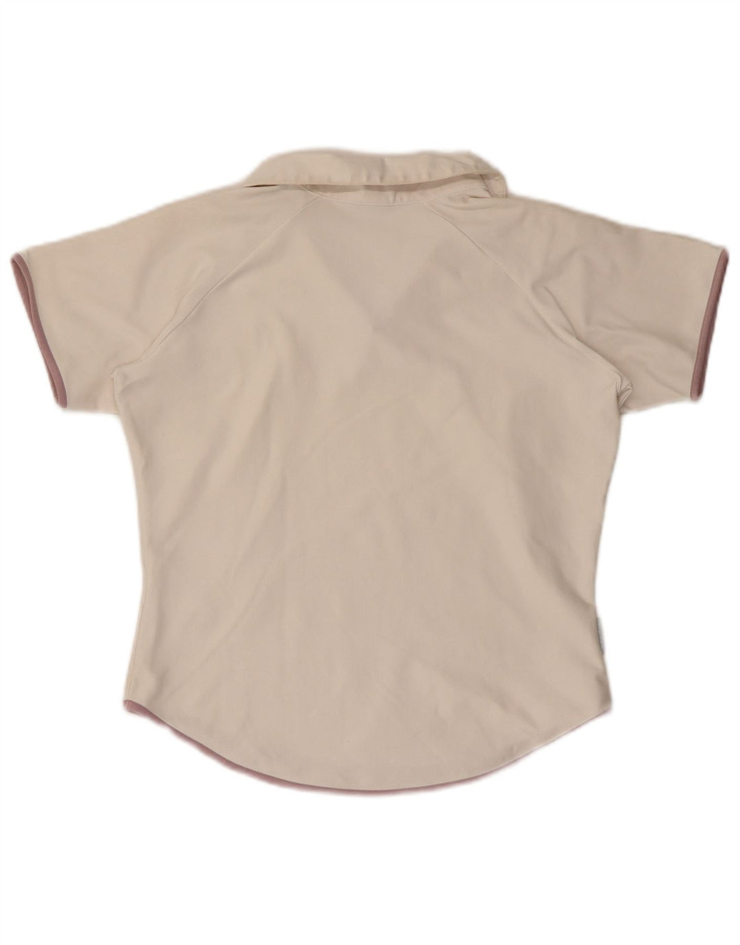 NIKE Womens Dri Fit Crop Polo Shirt US 8/10 Medium White Polyester