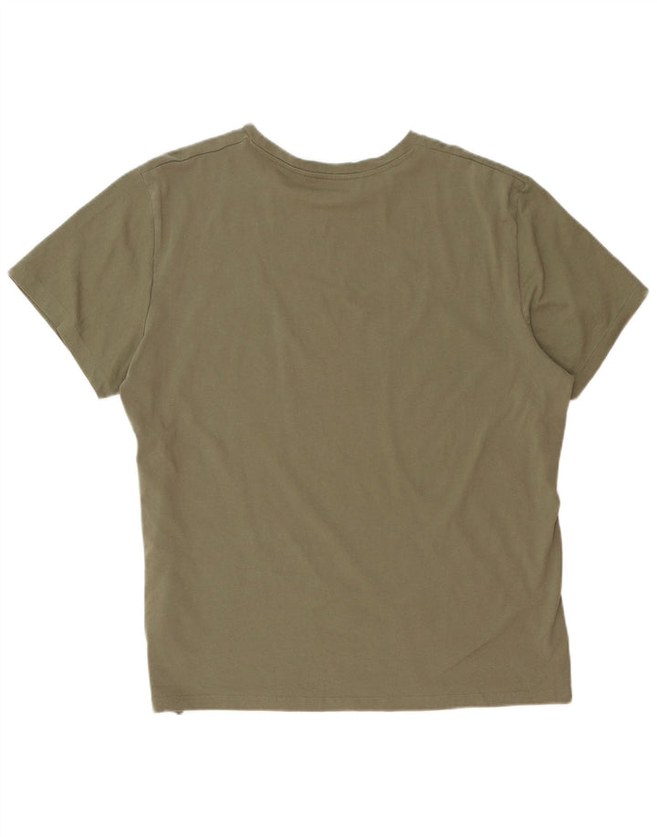 JACK & JONES Mens Graphic T-Shirt Top 2XL Khaki Cotton