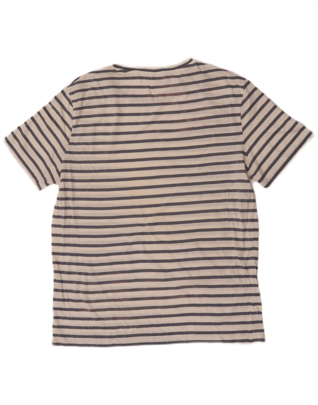 COS Mens T-Shirt Top Large White Striped Cotton