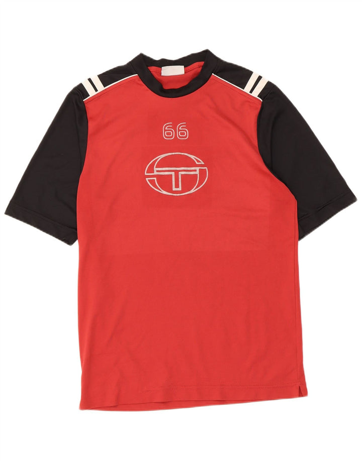 Sergio Tacchini Mens Graphic T-Shirt Top Small Red Colourblock