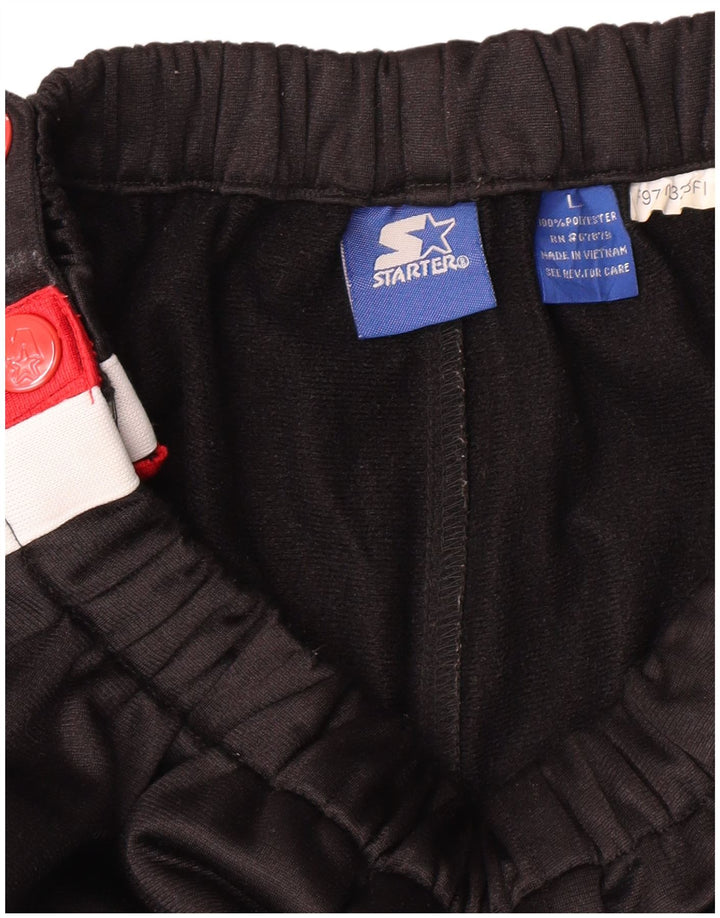 STARTER Mens Tracksuit Trousers Large  Black Colourblock Polyester