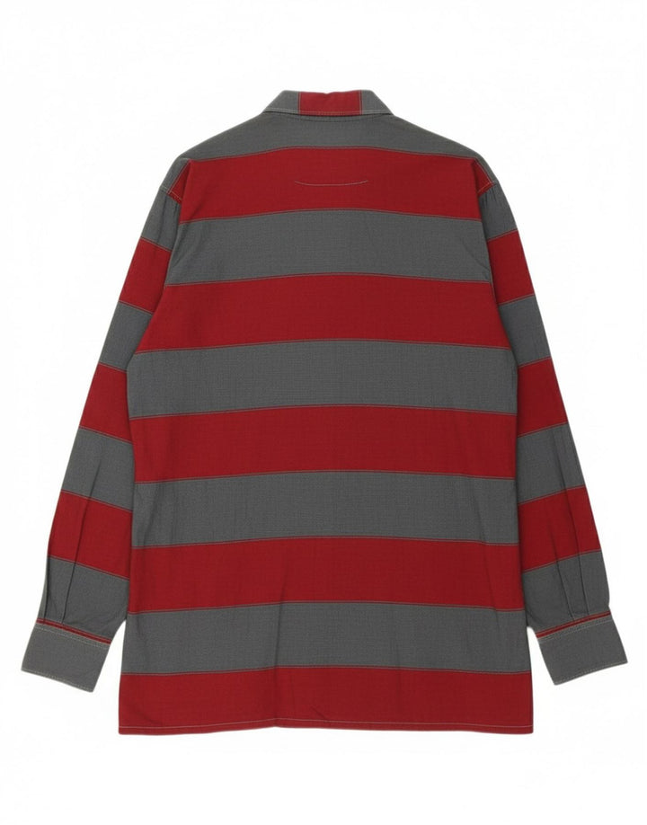 JACQUES BRITT Mens Shirt Size 16 41 Large Red Striped Cotton