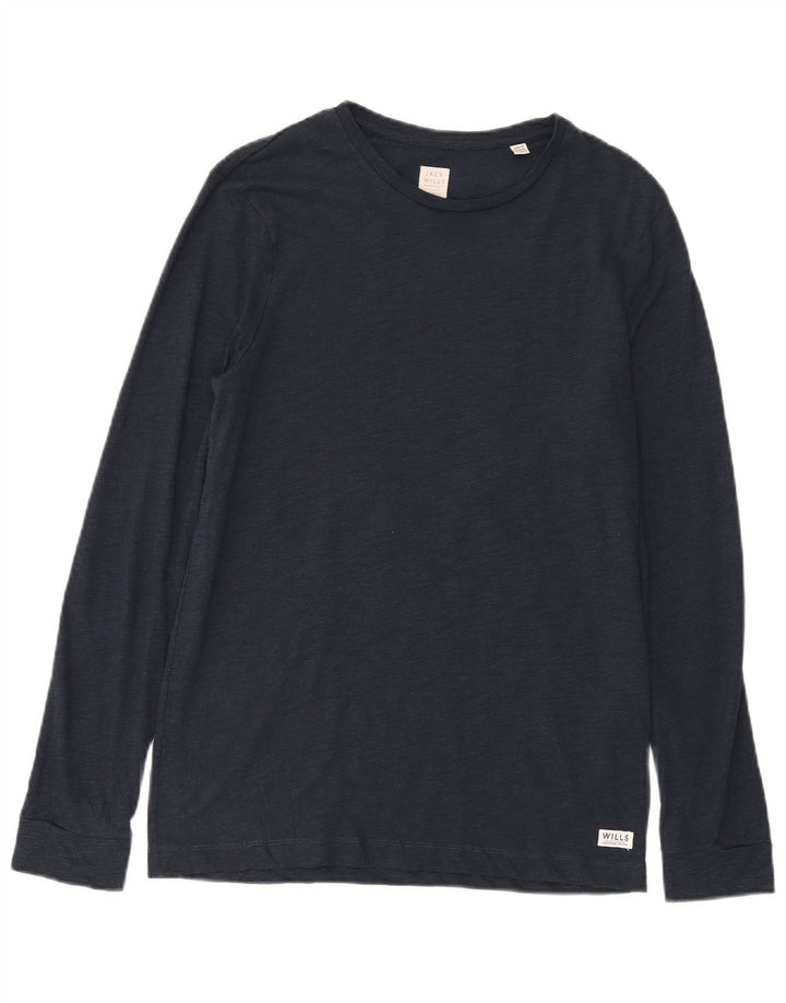 Jack Wills Mens Top Long Sleeve Small Navy Blue Cotton