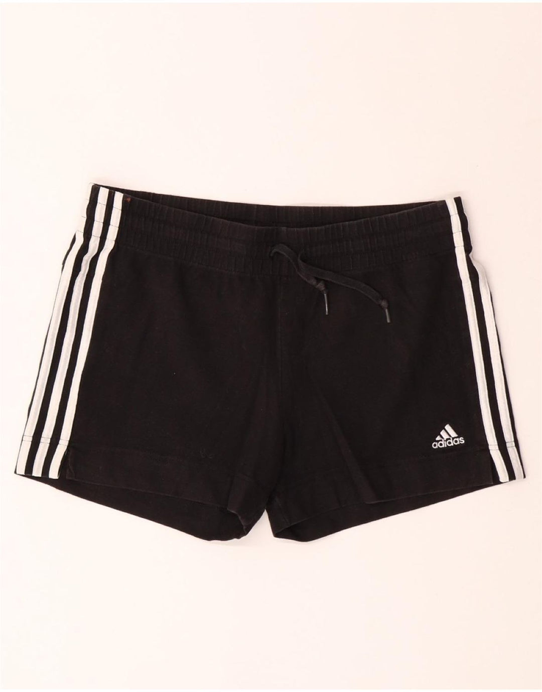ADIDAS Womens Sport Shorts UK 12/14 Medium  Black Cotton