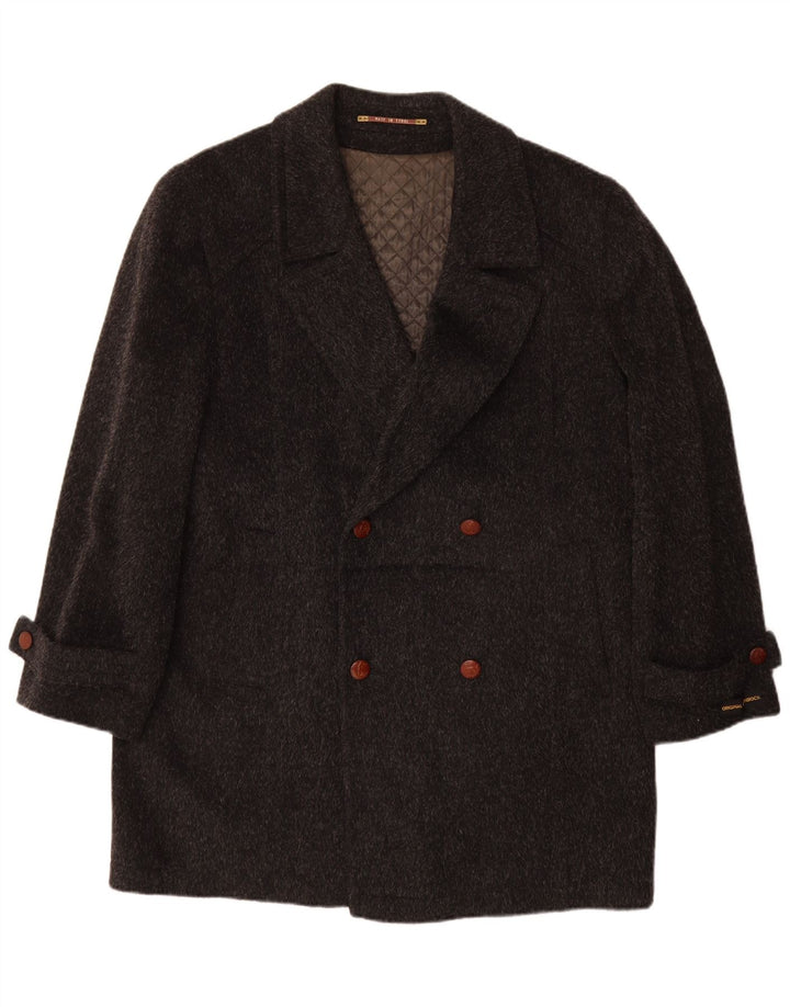 Himalaya Mens Double Breasted Coat IT 50 Large Grey Wool