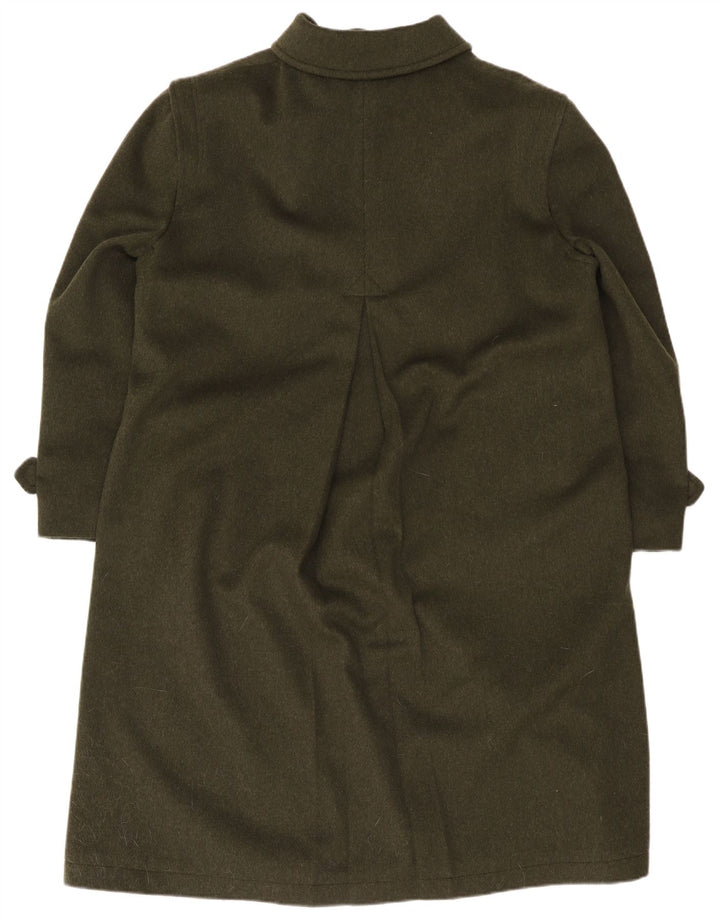 Loden Mens Loose Fit Overcoat EU 48 Medium Green Wool