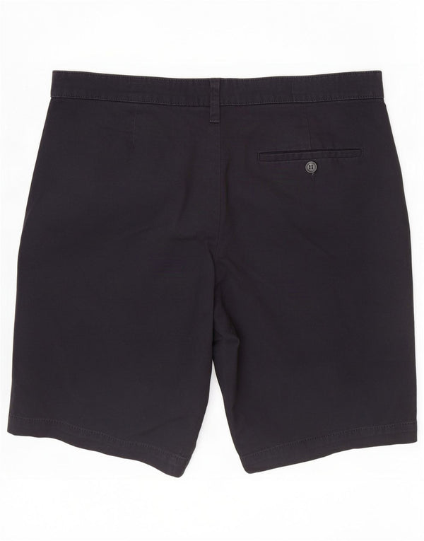Marks & Spencer Mens Chino Shorts W34 Large Navy Blue Cotton