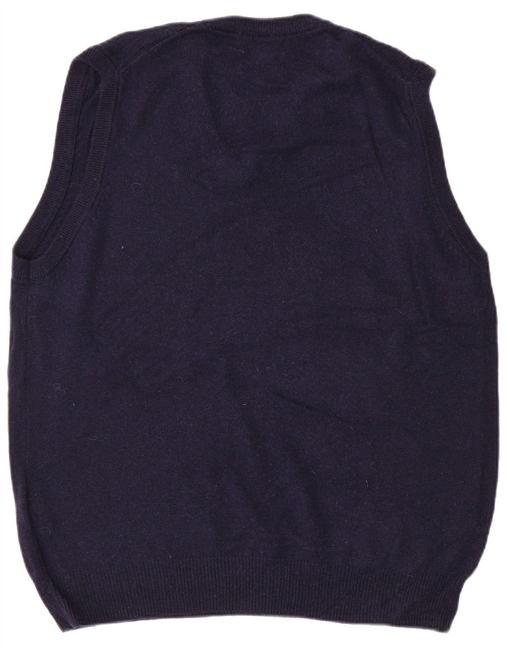 MARKS & SPENCER Mens Blue Harbour Vest Tank Top Medium Navy Blue Wool