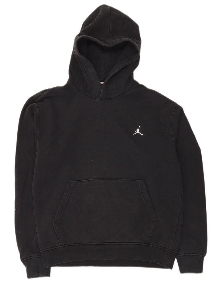 JORDAN Mens Hoodie Jumper Small Black Cotton