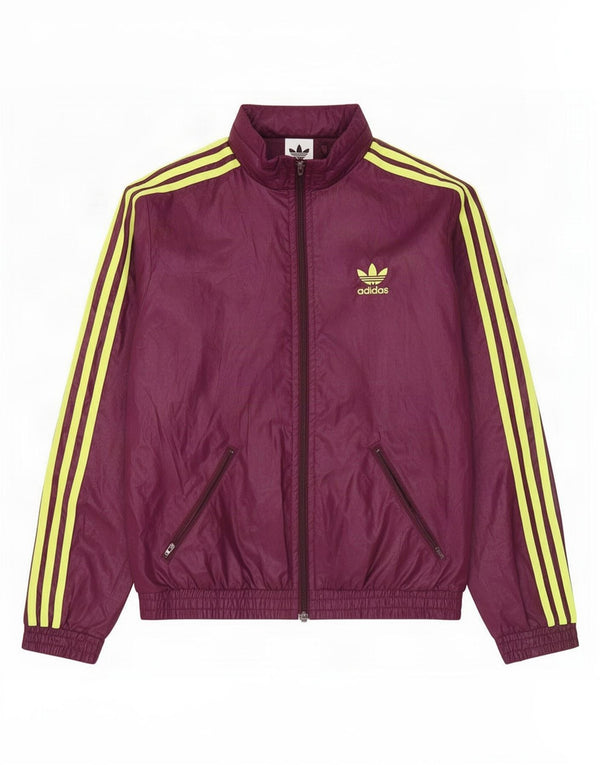 Adidas Womens Hooded Tracksuit Top Jacket EU 40 Medium Maroon Polyester