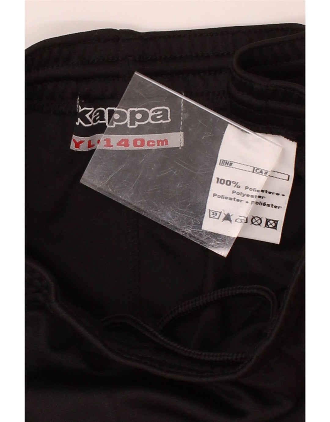 KAPPA Boys Sport Shorts 9-10 Years Large Black Polyester Vintage Kappa and Second-Hand Kappa from Messina Hembry 