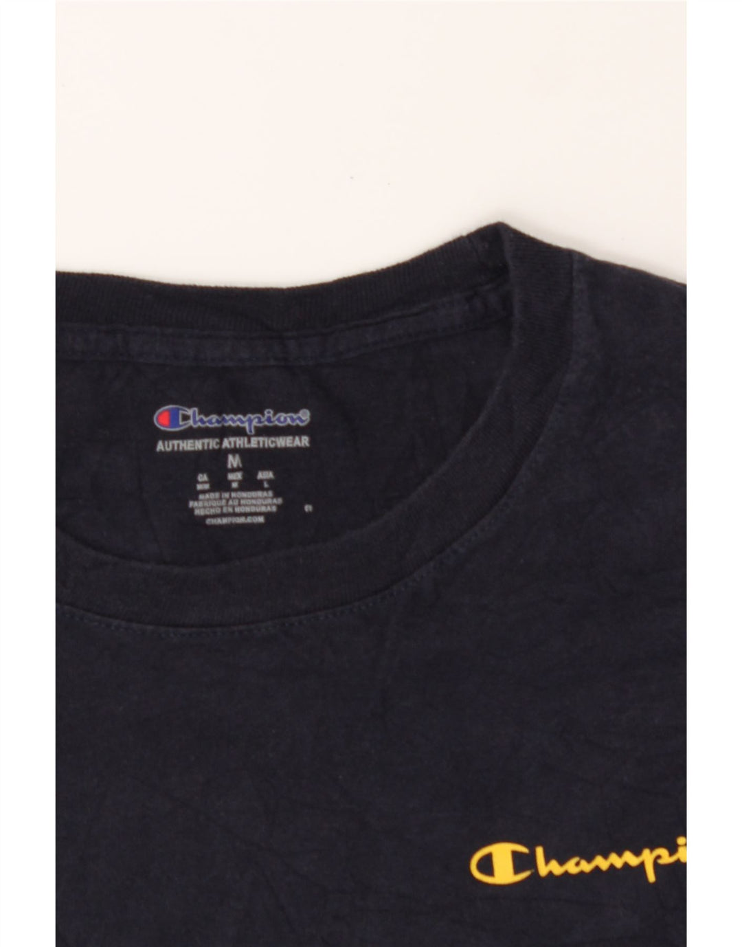 CHAMPION Mens Graphic Top Long Sleeve Medium Navy Blue Cotton Vintage Champion and Second-Hand Champion from Messina Hembry 