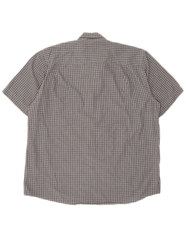 Pierre Cardin Mens Short Sleeve Regular Fit Shirt 3XL Grey Check Polyester
