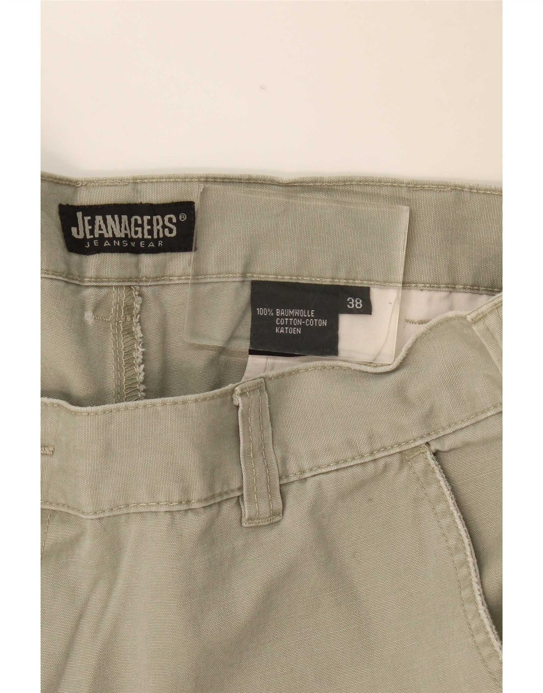 Jeanagers Mens Cargo Shorts W38 XL Khaki Cotton