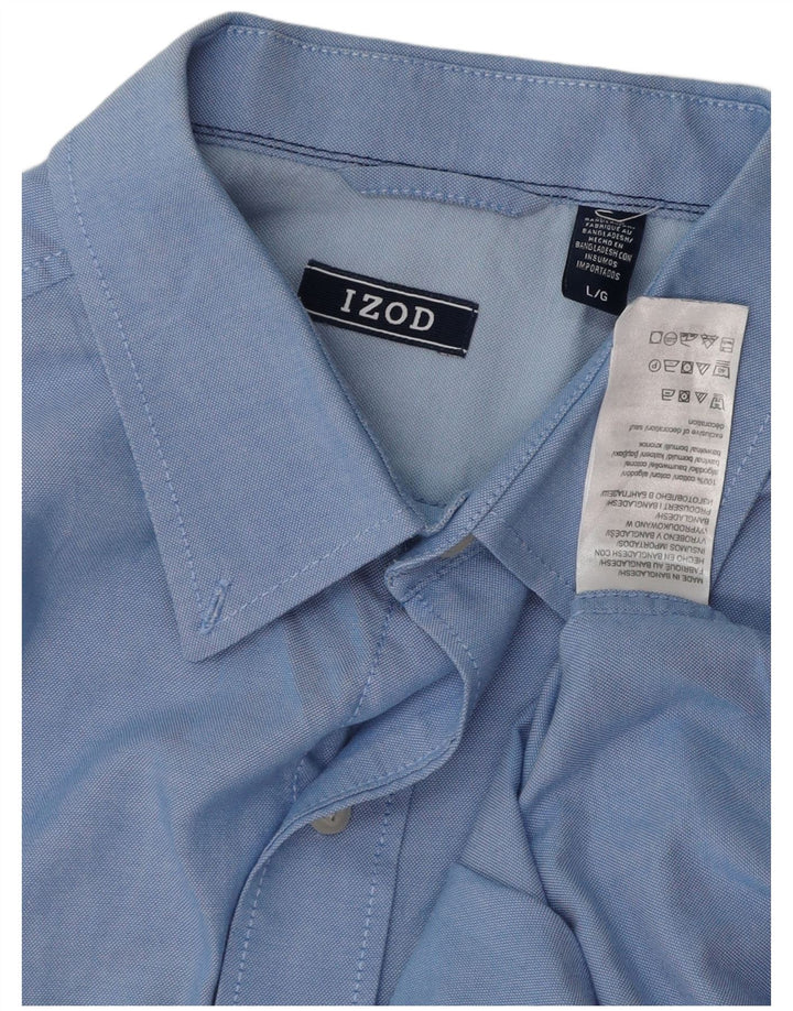 IZOD Mens Shirt Large Blue Cotton