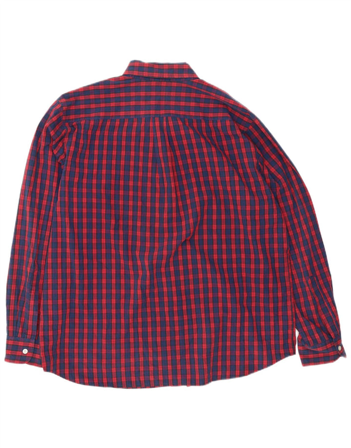 Dockers Mens Standard Fit Shirt XL Red Check Cotton