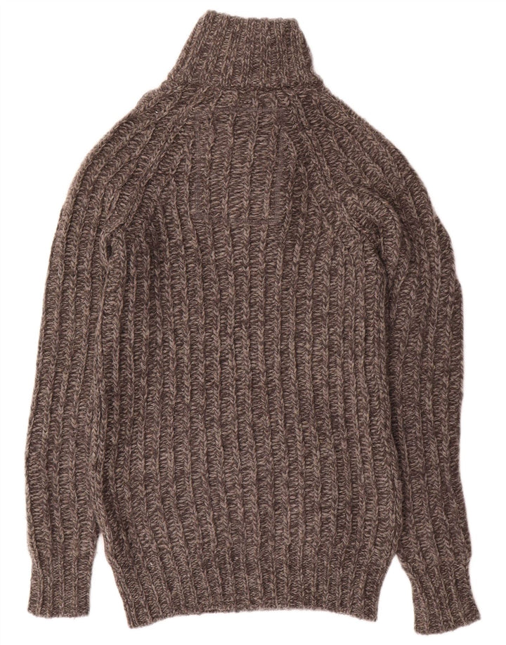 Superdry Mens Button Neck Jumper Sweater Small Grey Wool