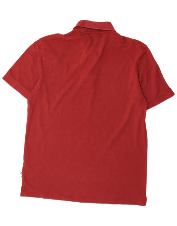 HUGO BOSS Mens Polo Shirt Large Burgundy Cotton