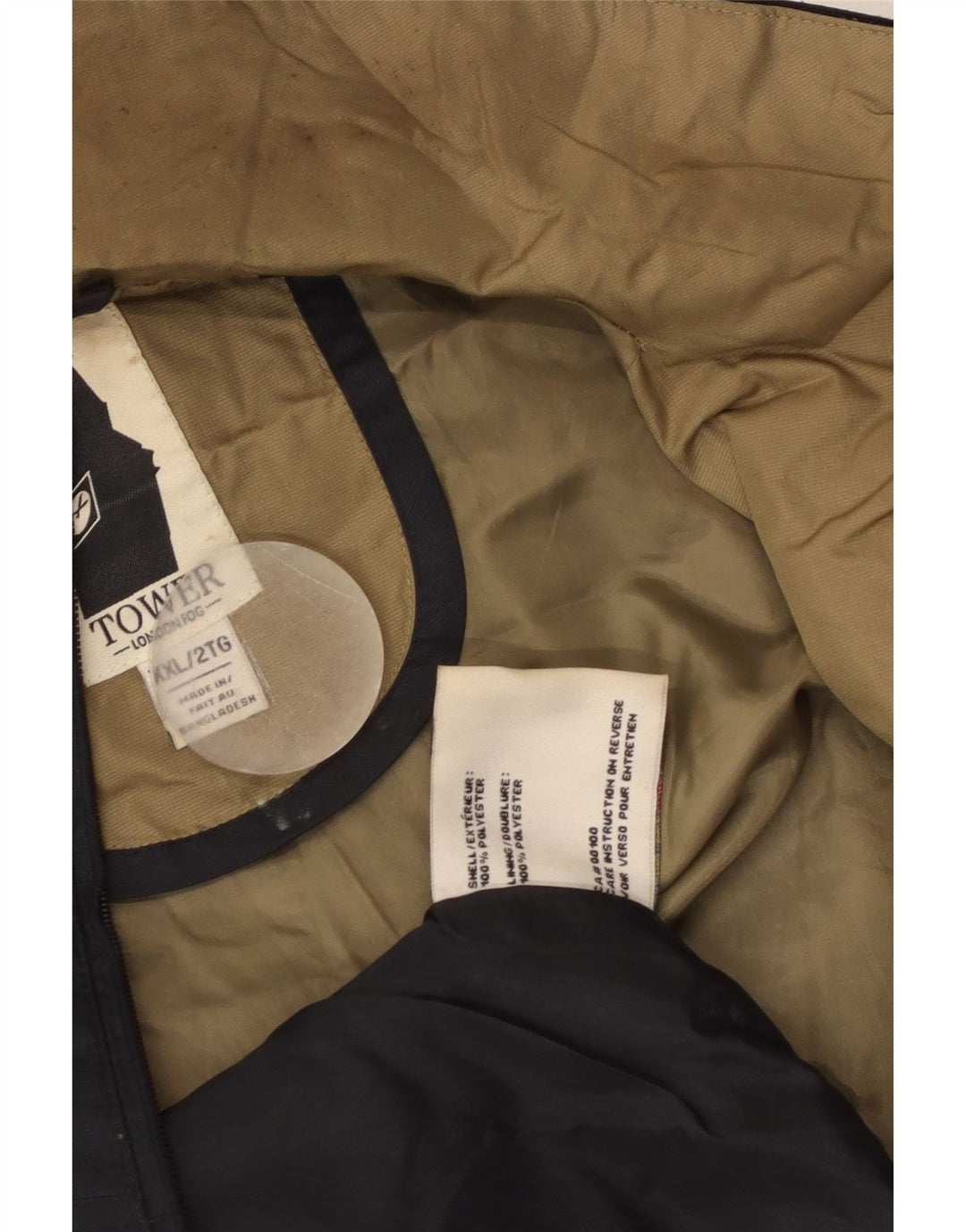 London Fog Mens Hooded Rain Jacket UK 44 2XL Black Polyester