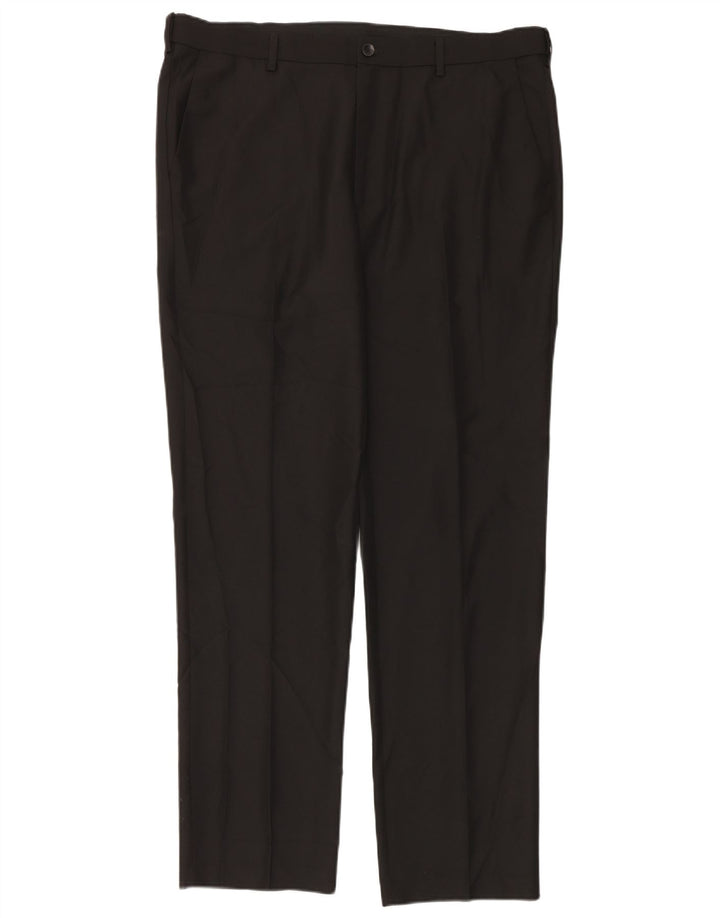 Marks & Spencer Mens Regular Fit Suit Trousers W40 L33 Black Polyester