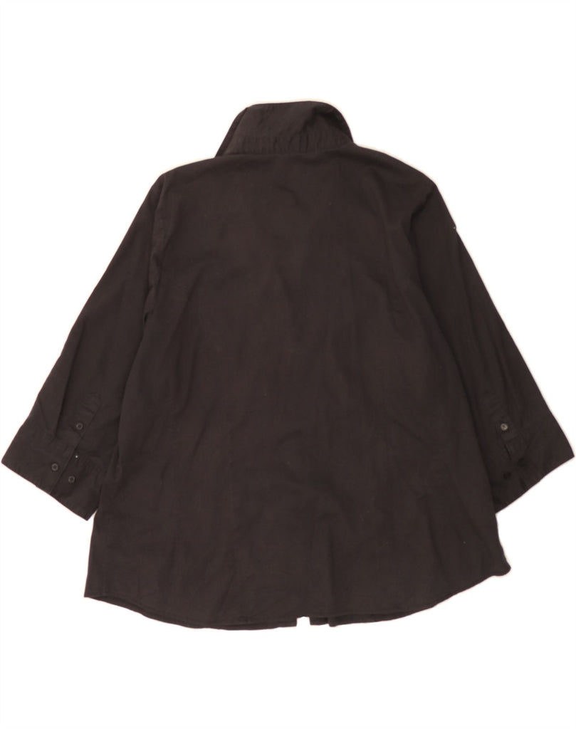 LEE COOPER Womens Oversized 3/4 Sleeve Shirt UK 18 XL Black Cotton Vintage Lee Cooper and Second-Hand Lee Cooper from Messina Hembry 