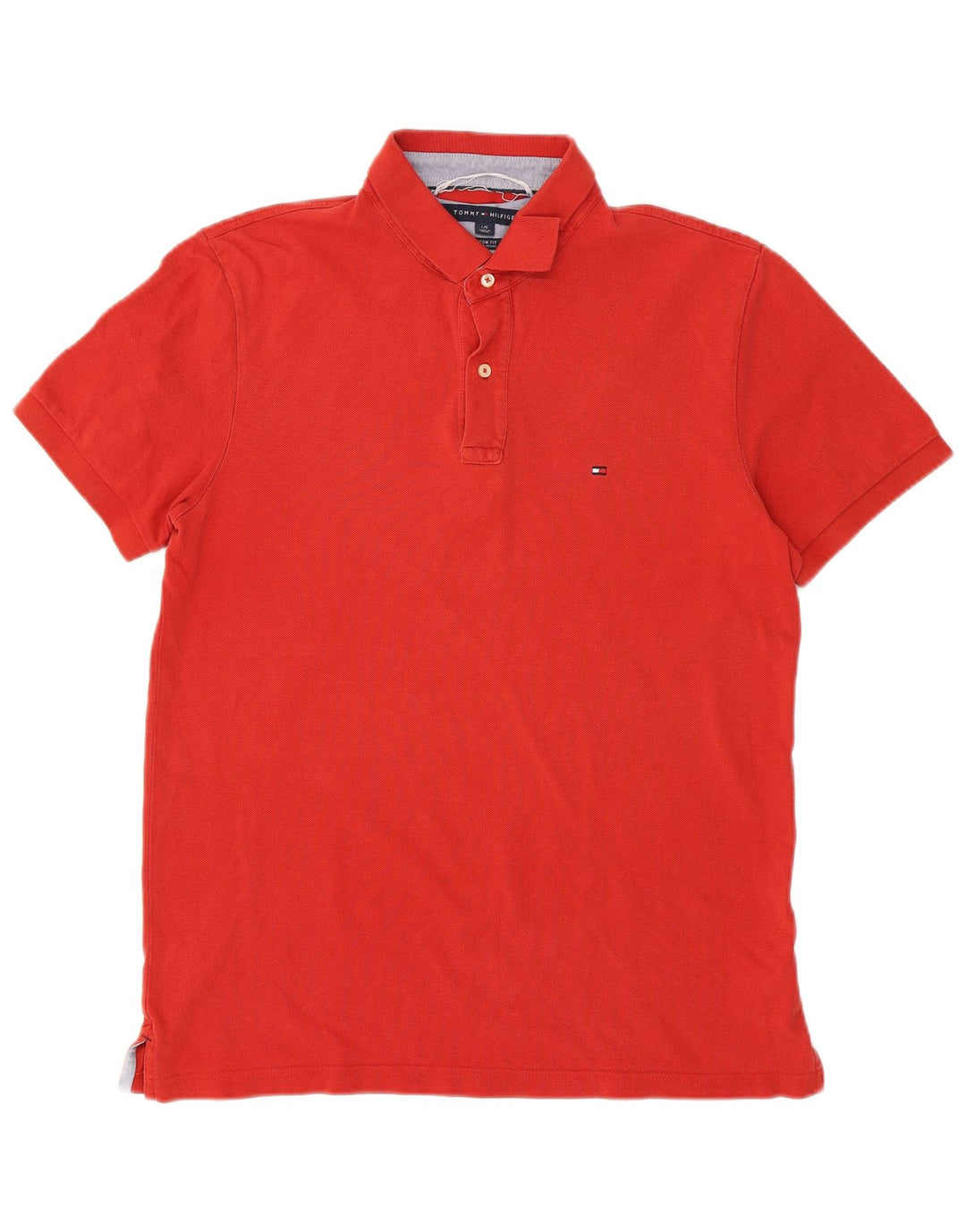 TOMMY HILFIGER Mens Custom Fit Polo Shirt Large Red