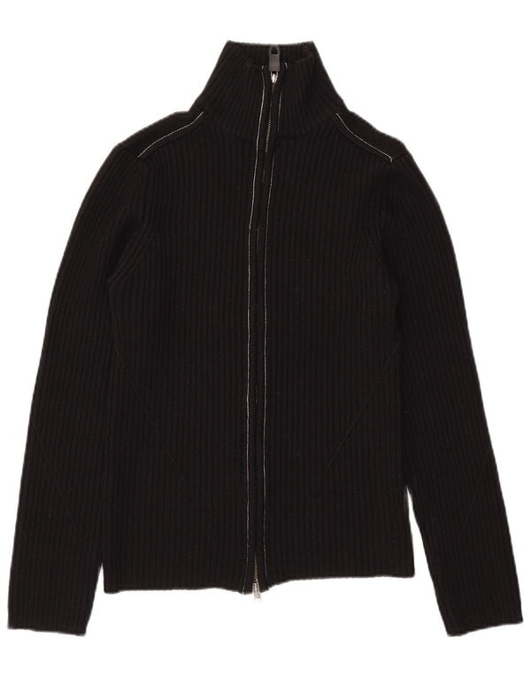 Lee Womens Cardigan Sweater UK 14 Medium Black Merino Wool