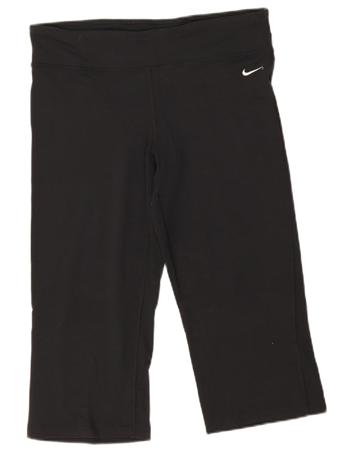 Nike Womens Dri Fit Capri Leggings UK 14 Medium Black Nylon