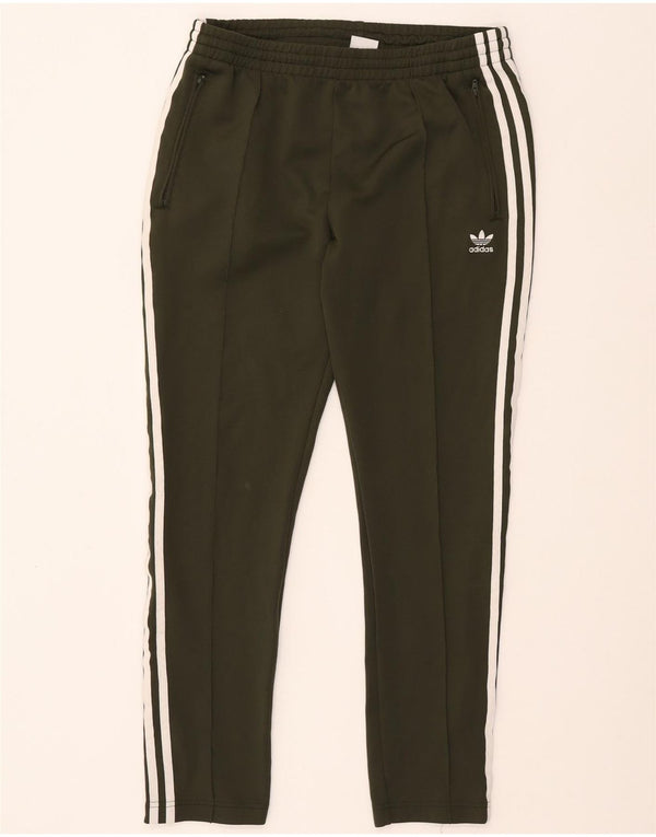 ADIDAS Womens Tracksuit Trousers UK 14 Medium Khaki Polyester