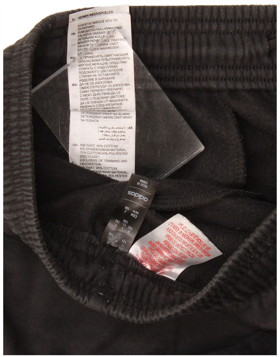 ADIDAS Boys Tracksuit Trousers Joggers 11-12 Years Black Cotton