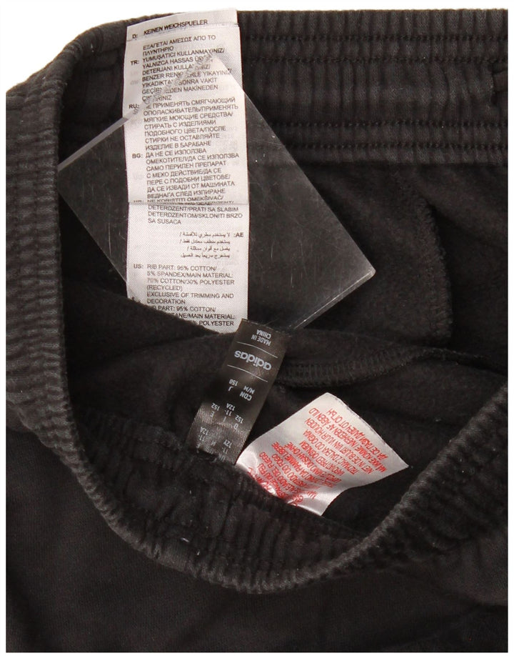 ADIDAS Boys Tracksuit Trousers Joggers 11-12 Years Black Cotton