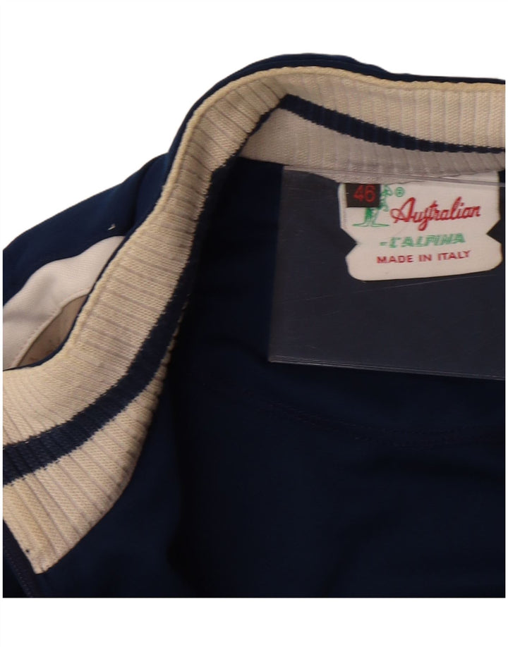 AUSTRALIAN L'ALPINA Mens Tracksuit Top Jacket IT 46 Small Blue Polyester