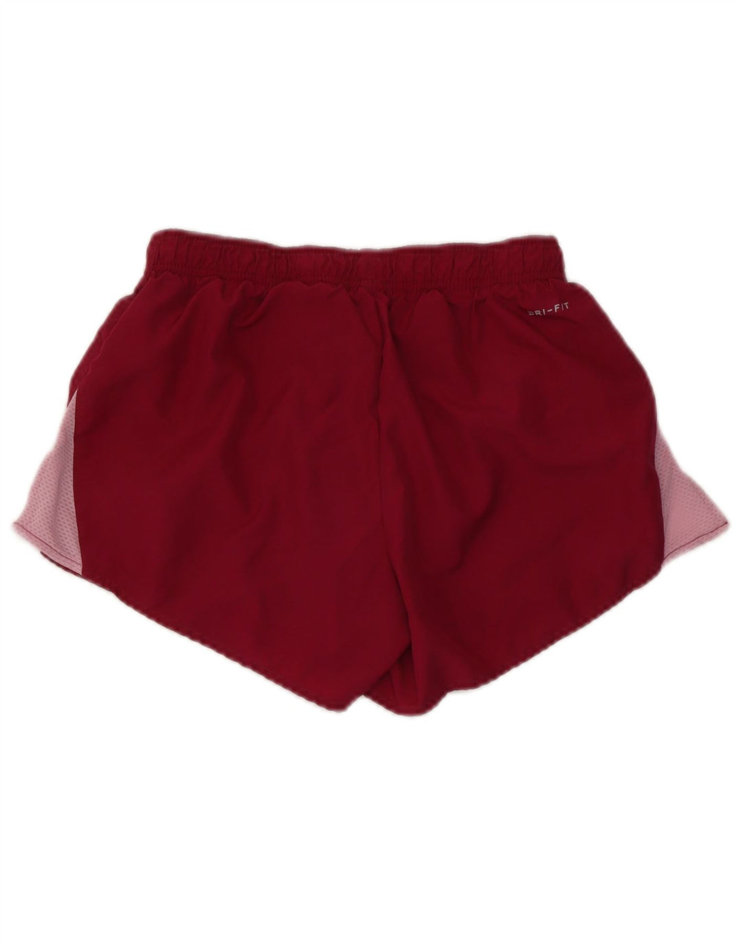 NIKE Womens Dri Fit Sport Shorts UK 6 XS  Maroon Colourblock