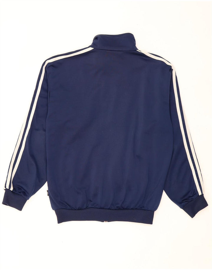 ADIDAS Boys Tracksuit Top Jacket 13-14 Years Navy Blue Polyester
