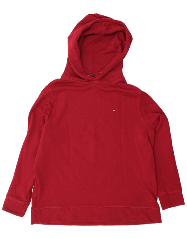TOMMY HILFIGER Womens Oversized Hoodie Jumper UK 18 XL Maroon