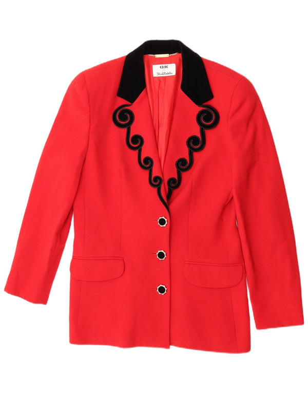 Renato Balestra Womens Chic 3 Button Blazer Jacket IT 40 Small Red Classic