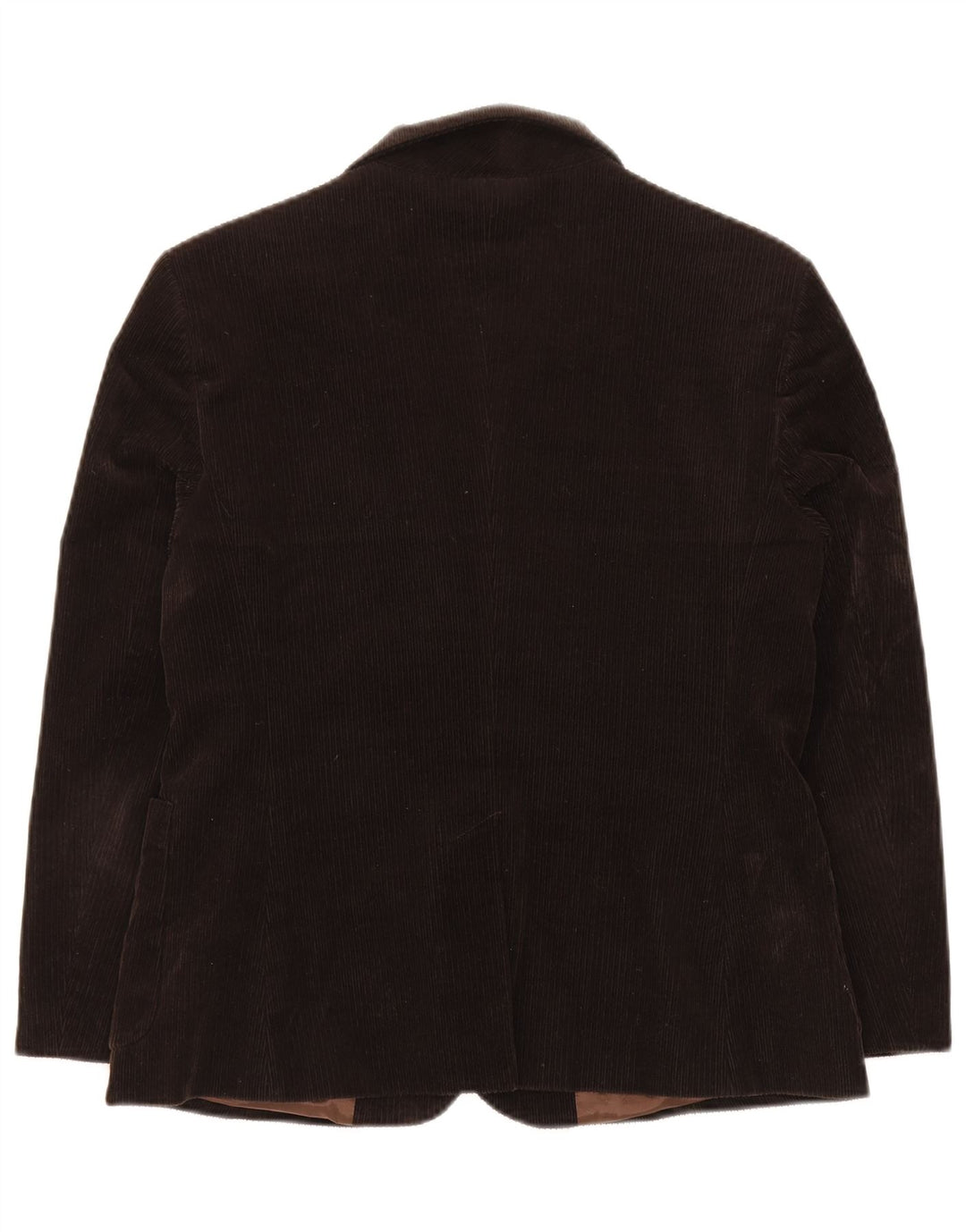 Benetton Womens 3 Button Corduroy Blazer Jacket IT 46 Large Brown Cotton