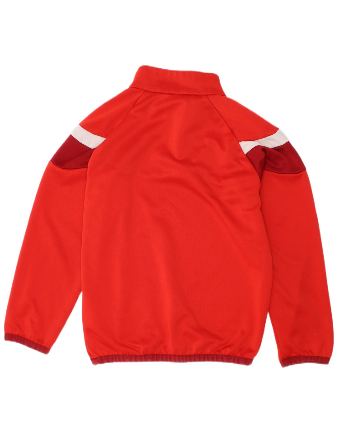 Puma Boys Zip Neck Pullover Tracksuit Top 7-8 Years Red Colourblock