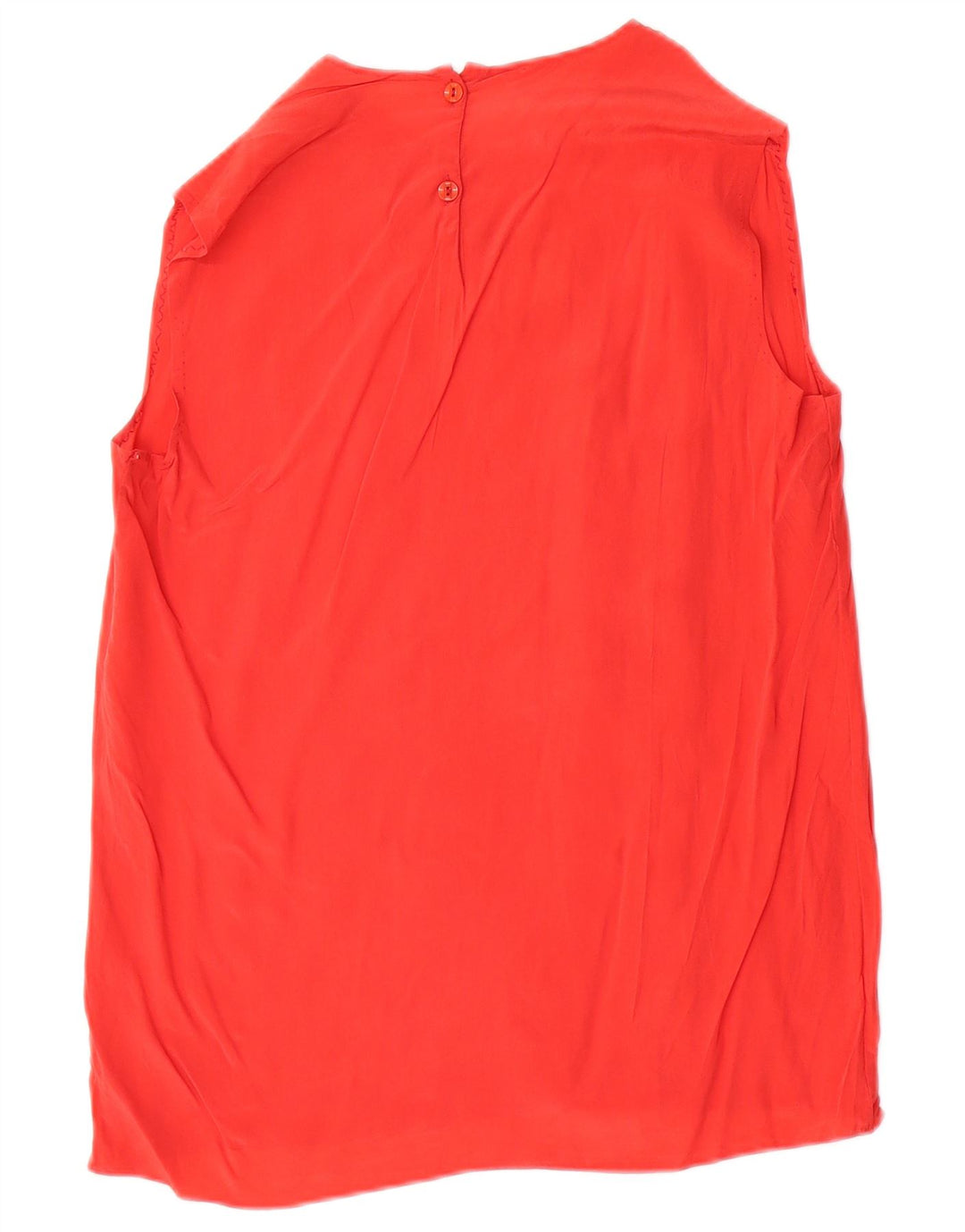 VINTAGE Womens Sleeveless Blouse Top UK 12 Medium Orange
