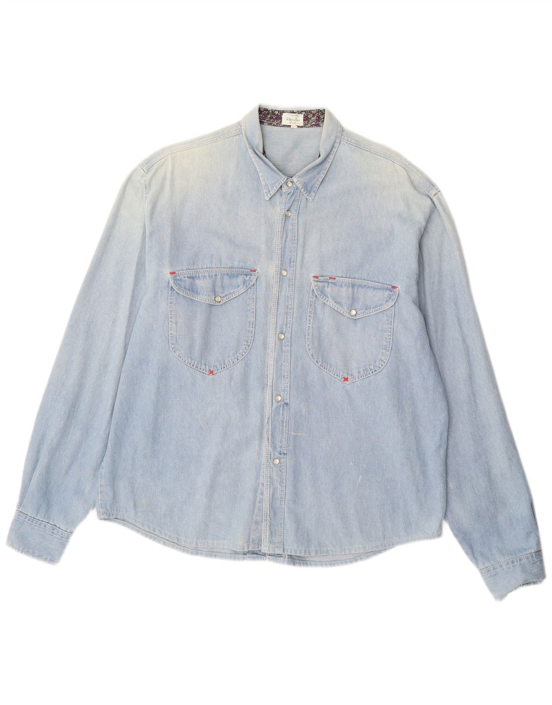 BENETTON Mens Denim Shirt XL Blue