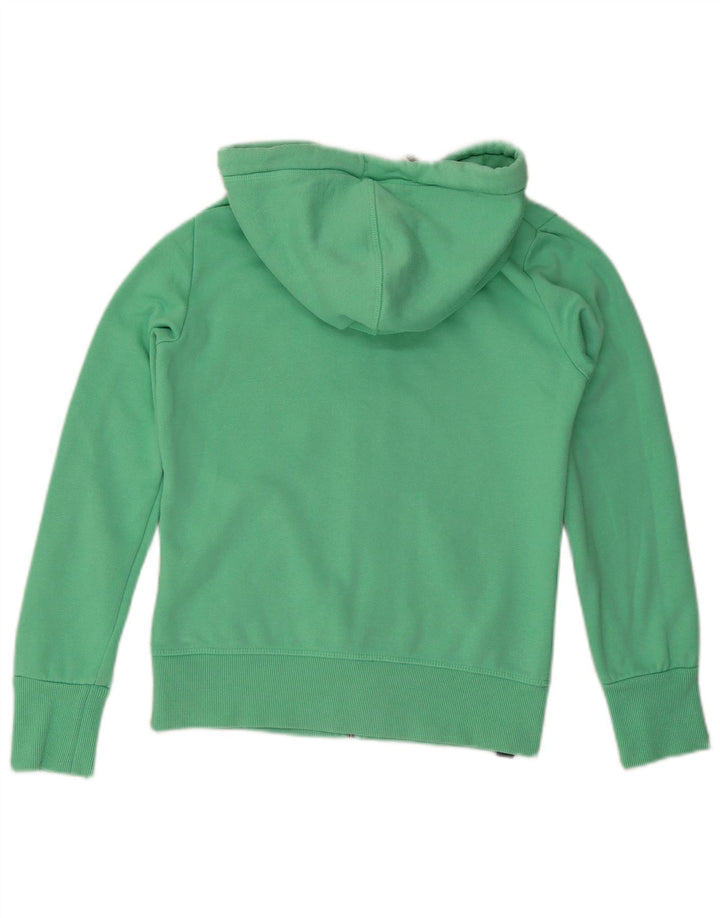 ELLESSE Womens Zip Hoodie Sweater UK 10 Small Green Cotton