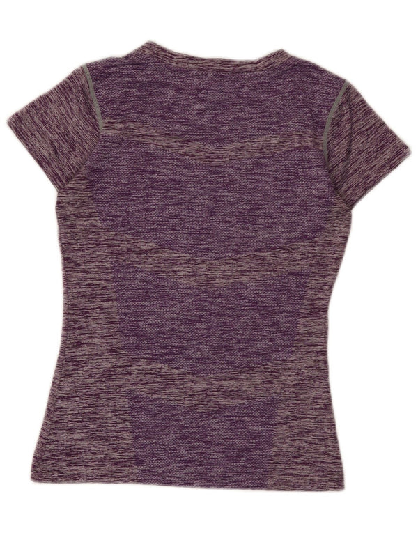 Nike Womens Dri Fit T-Shirt Top UK 12 Medium Purple Flecked Polyester