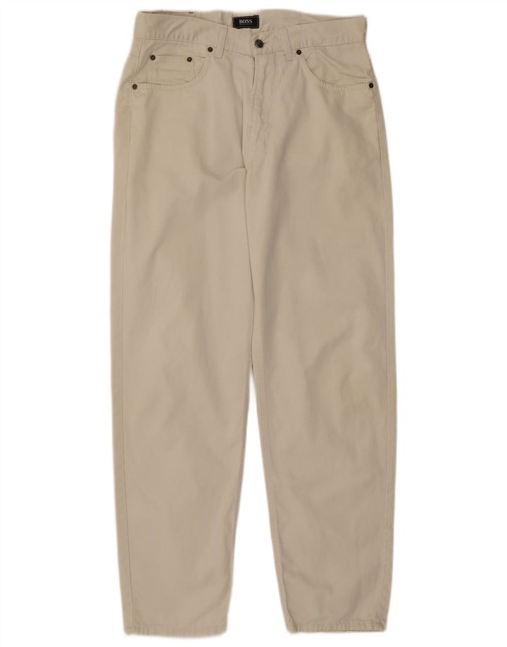 HUGO BOSS Mens Arkansas Tapered Jeans W34 L32 White Cotton