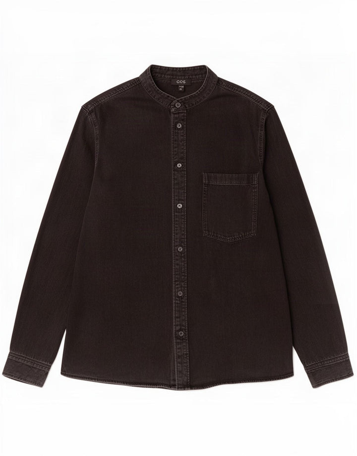Cos Mens Denim Shirt Large Black Cotton