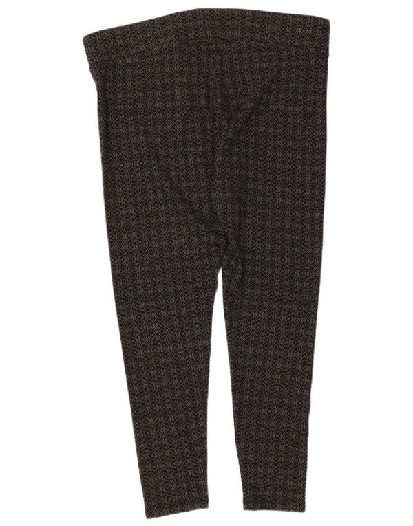 Marks & Spencer Womens Capri Leggings UK 16 Large Grey Geometric Polyester