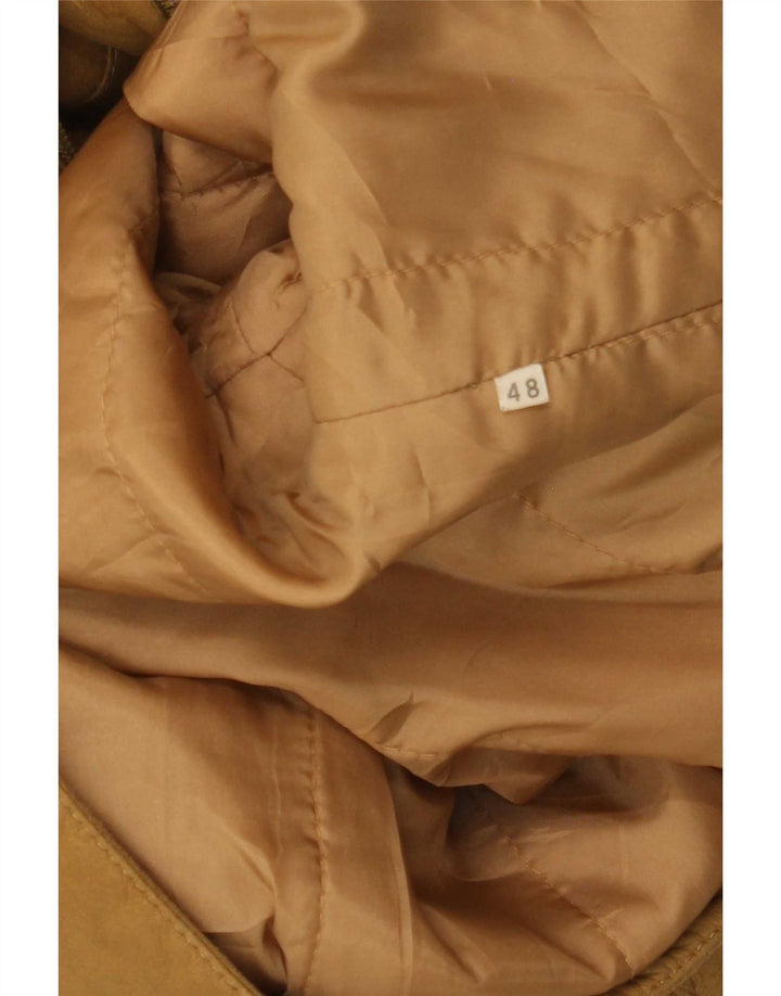 Vintage Mens Leather Jacket IT 48 Medium Beige