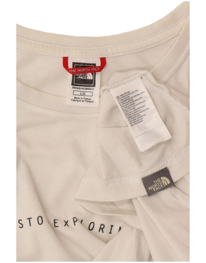 THE NORTH FACE Mens Graphic T-Shirt Top Large White Cotton
